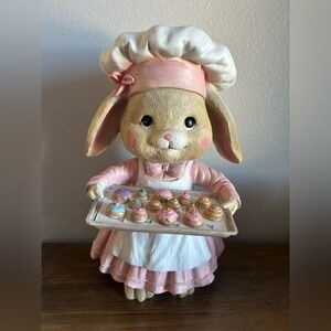 Easter Bunny Rabbit With Apron Baking Cookies Sweet Treats Flop Ears Viral NEW